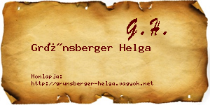 Grünsberger Helga névjegykártya